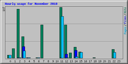 Hourly usage for November 2010