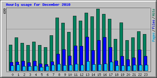 Hourly usage for December 2010