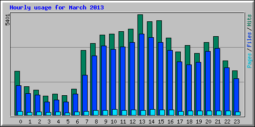 Hourly usage for March 2013