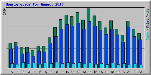 Hourly usage for August 2013
