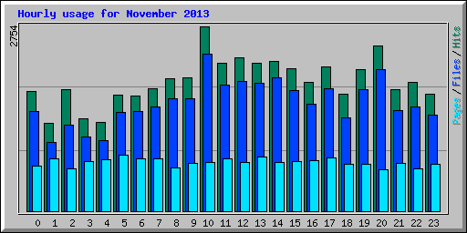 Hourly usage for November 2013