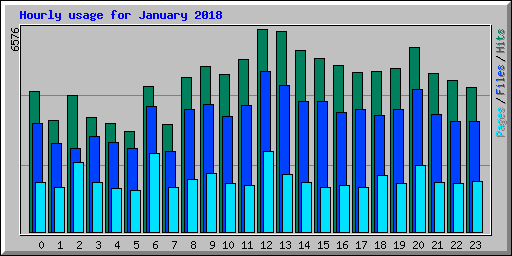 Hourly usage for January 2018