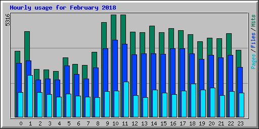 Hourly usage for February 2018
