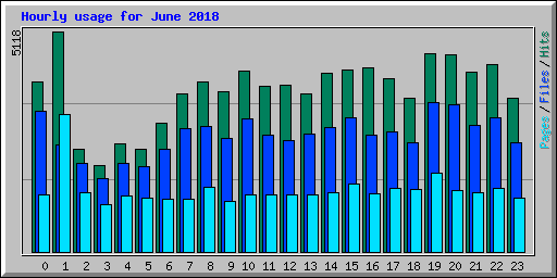 Hourly usage for June 2018