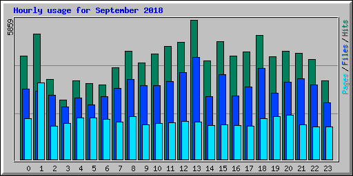 Hourly usage for September 2018
