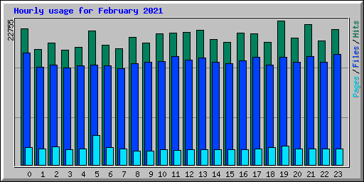 Hourly usage for February 2021
