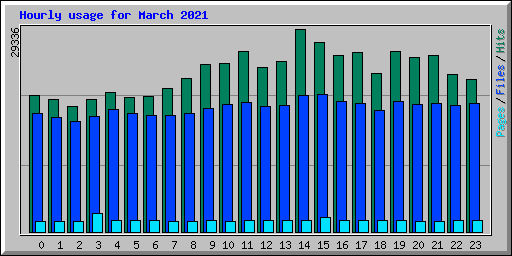 Hourly usage for March 2021