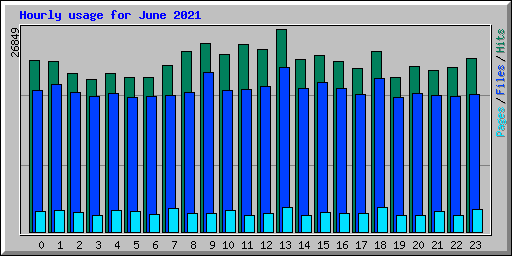 Hourly usage for June 2021