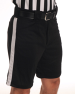 Black Football Shorts with 1 1/4" White Stripe